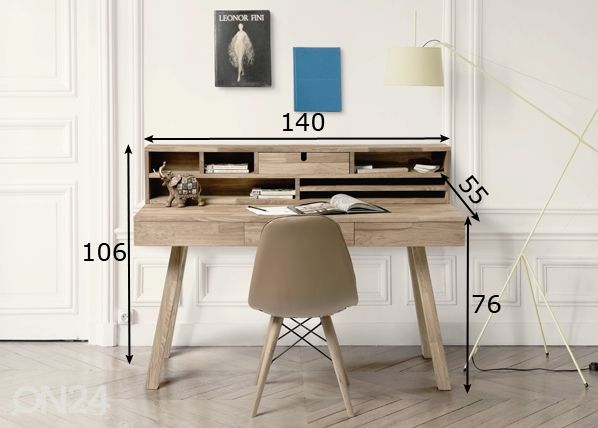 Рабочий стол из массива дуба Modern2, белое масло размеры