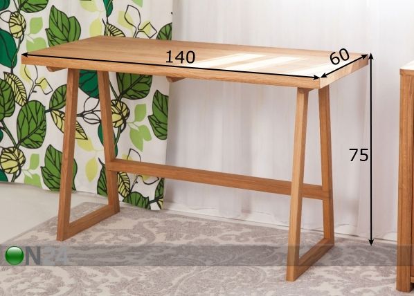 Рабочий стол из массива дуба Turku XL 140 cm размеры