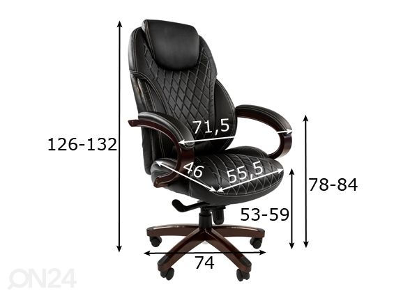 Рабочий стул Chairman 406 размеры