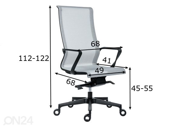 Рабочий стул Epic, чёрная рама размеры