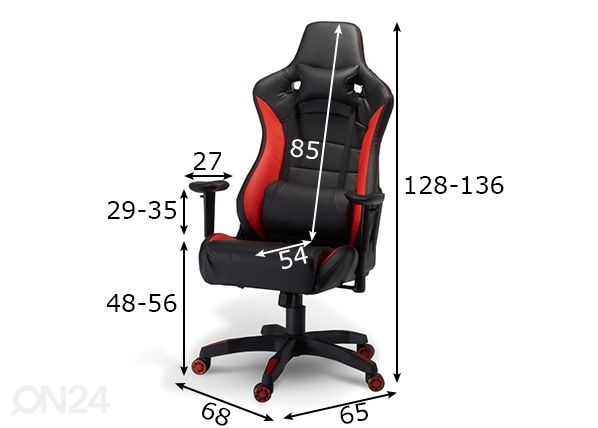 Рабочий стул Gaming de Luxe, чёрный/красный размеры