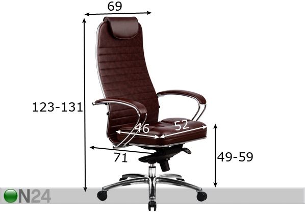 Рабочий стул Samurai KL-1 размеры
