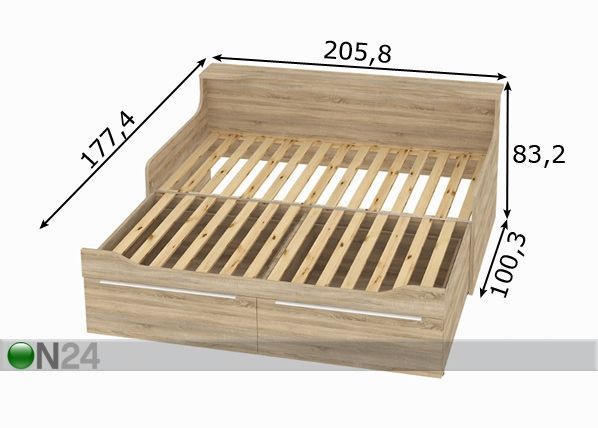 Раздвижная кровать Combee 80/160x200 cm размеры