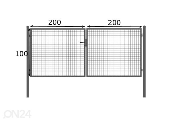 Распашные ворота, серый 1x4 m размеры