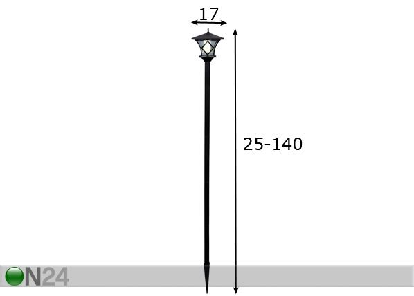 Регулирующийся садовой светильник с солнечной панелью размеры