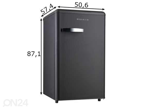 Ретро-холодильник Wolkenstein, черный матовый размеры