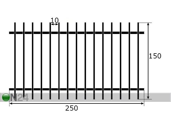 Решётчатый забор 1,5x2,5 m размеры