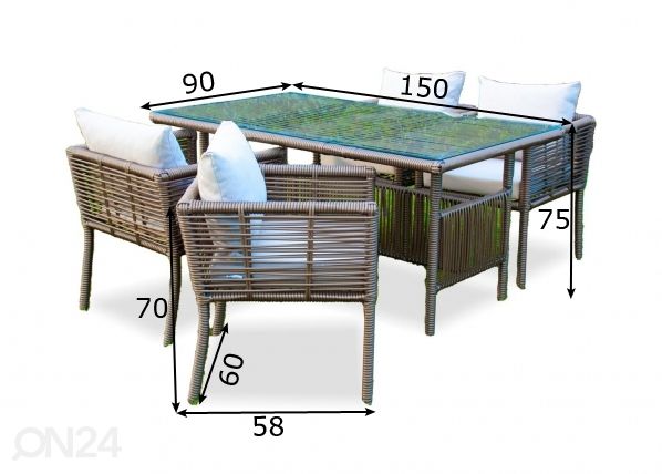 Садовая мебель размеры