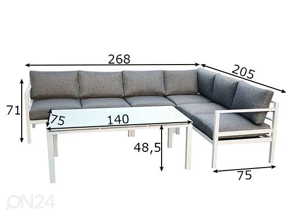Садовая мебель Alluminio Grande размеры