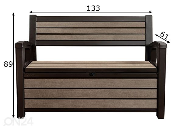Садовая скамейка с ящиком для хранения Keter, коричневая размеры