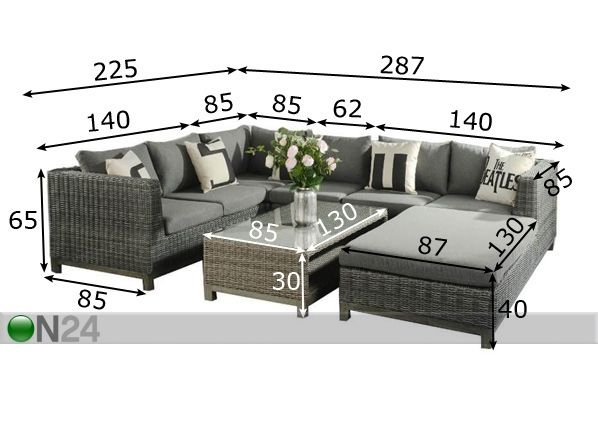 Садовый диван + садовый стол Castella размеры