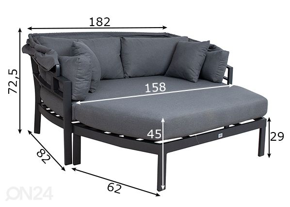 Садовый диван с навесом Tomson размеры