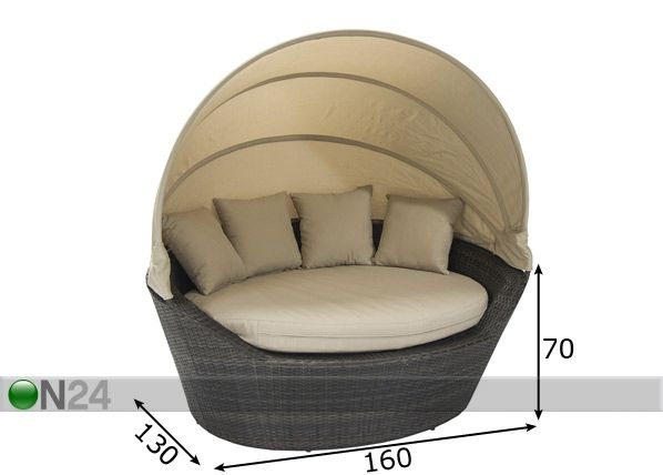Садовый диван Mini Muse с навесом размеры