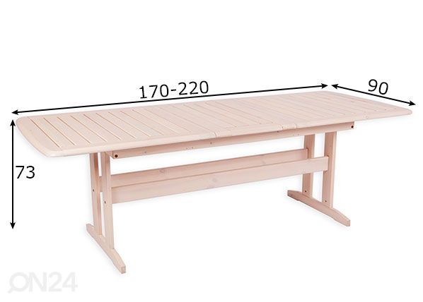 Садовый раздвижной стол Bavaria 90x170-220 см размеры