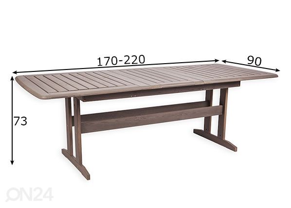 Садовый раздвижной стол Bavaria 90x170-220 см размеры