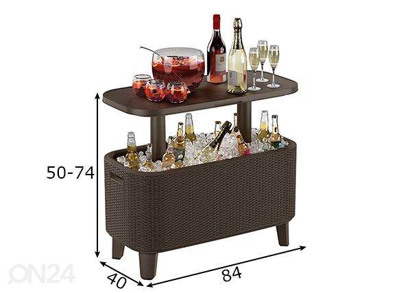Садовый стол-бар Keter Bevy Bar, коричневый размеры