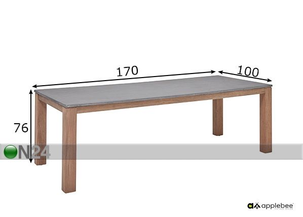 Садовый стол Berkeley 170x100 cm размеры