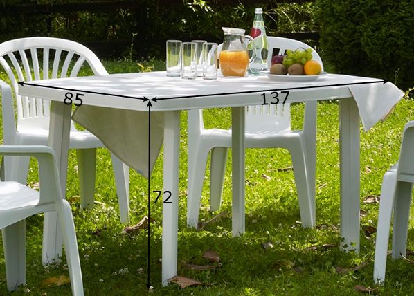 Садовый стол Faro 137x85 cm размеры
