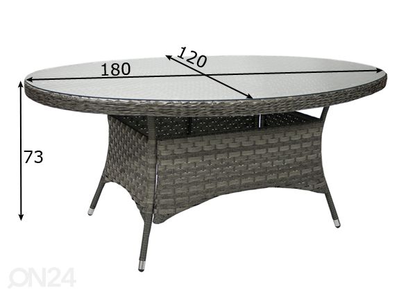 Садовый стол Geneva 180x120 cm размеры
