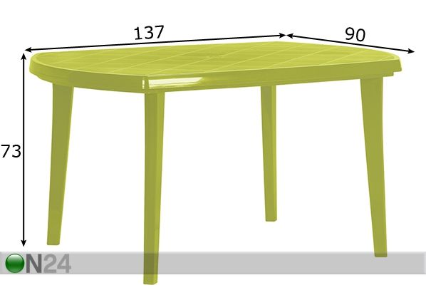 Садовый стол Keter Elise, светло-зелёный размеры