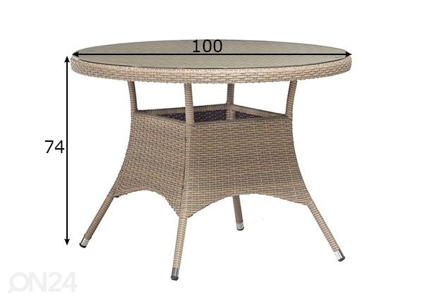 Садовый стол Larache Ø 100 см размеры