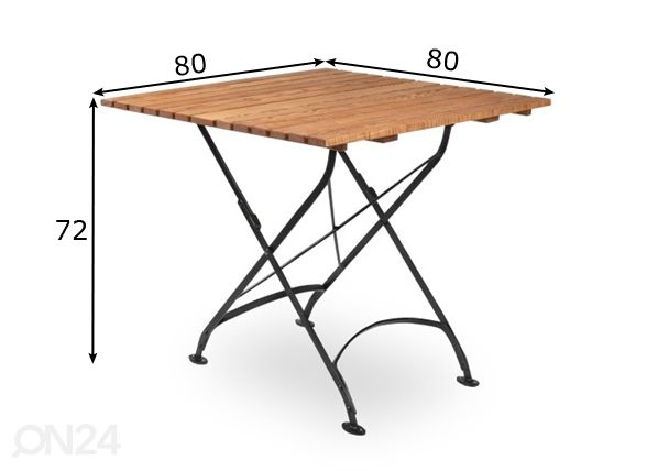 Садовый стол Linda 80x80 cm размеры
