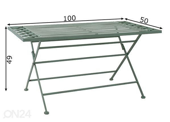 Садовый стол Mint 50x100 см размеры