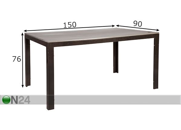 Садовый стол Monta 150x90 cm размеры
