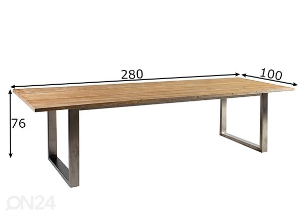 Садовый стол Nautica 100x280 см размеры