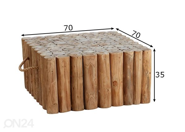 Садовый стол Twiggy 70x70 cm размеры