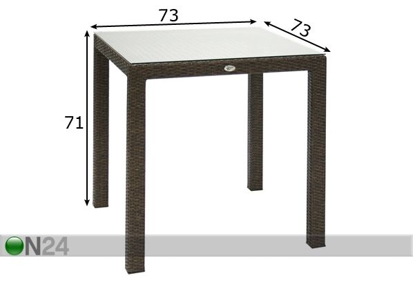Садовый стол Wicker размеры