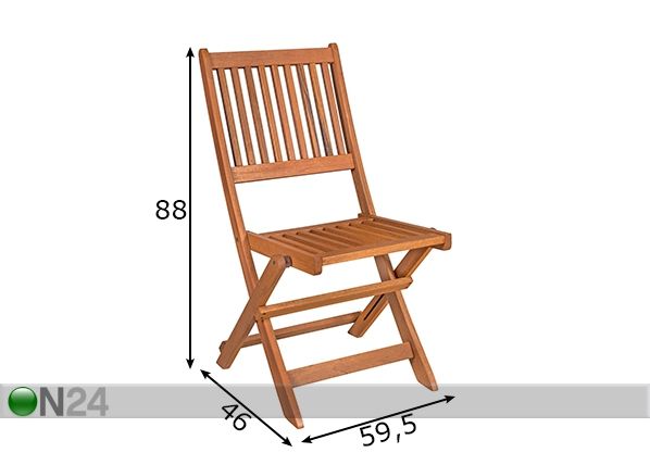 Садовый стул Woody 2 шт размеры
