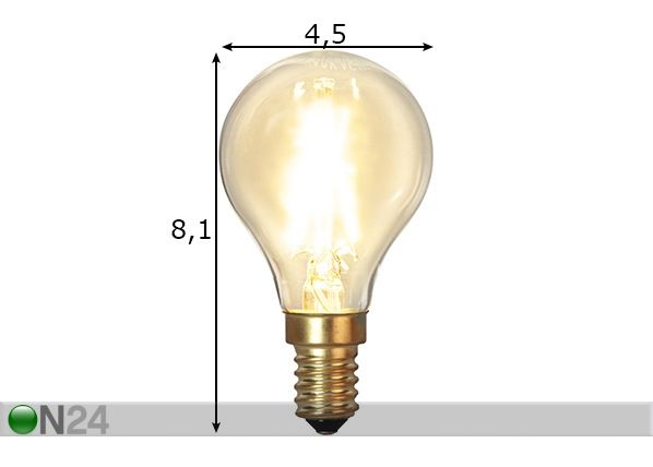 Светодиодная лампа E14 1,5 Вт размеры