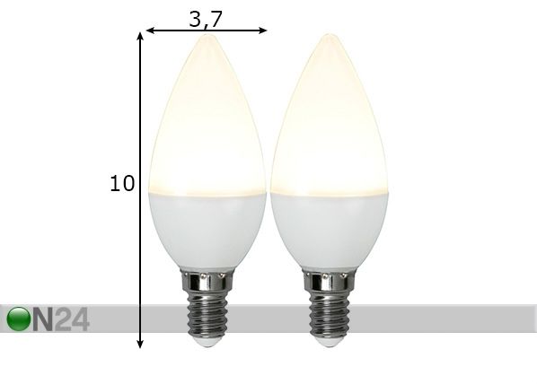 Светодиодная лампа E14 3 Вт (2 шт.) размеры
