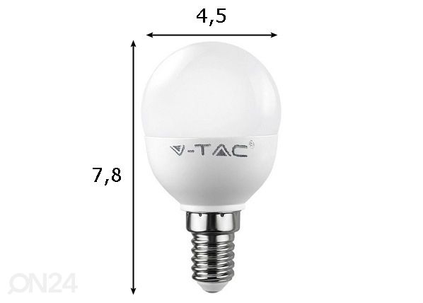Светодиодная лампа E14 4W 3 шт. размеры