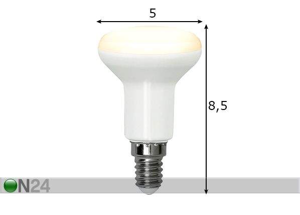 Светодиодная лампа E14 5,3 Вт размеры