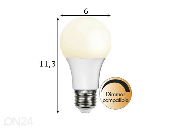 Светодиодная лампа E27 6 Вт размеры
