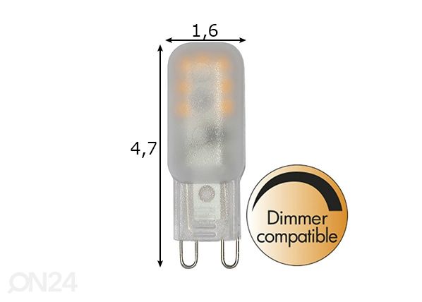 Светодиодная лампа G9 1,8 Вт размеры