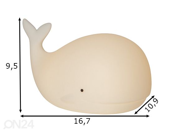 Сенсорный ночник Whale размеры