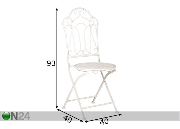 Складной металлический стул Teresa размеры