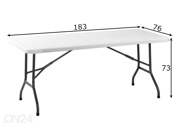 Складной садовый стол 76x183 см размеры