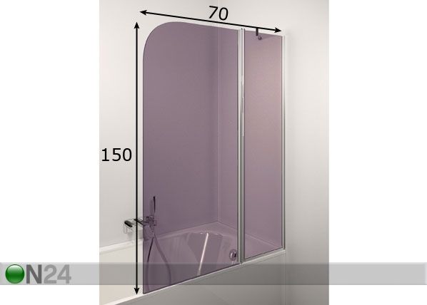 Стеклянная перегородка в ванную Francesca Plus 70x150 cm размеры