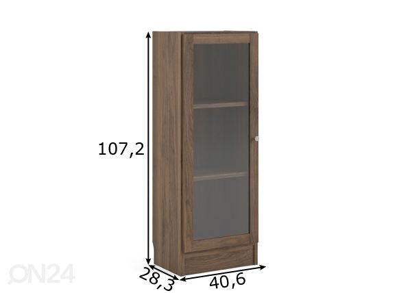 Стеллаж со стеклянной дверью Basic размеры