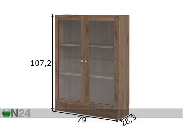 Стеллаж со стеклянными дверьми Basic размеры