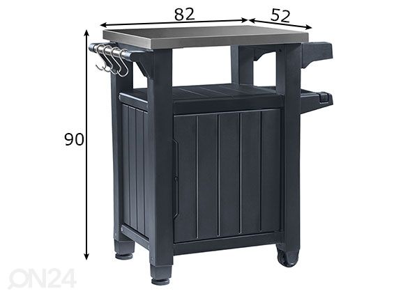 Стол для барбекю Keter Unity L 52x82 см, графит размеры