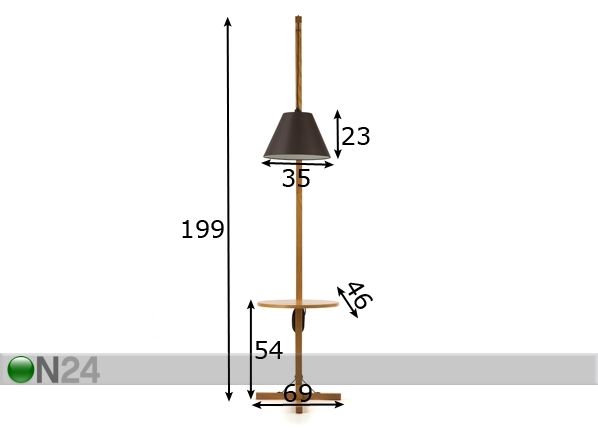 Торшер Floor Lamp Table + dark shade размеры