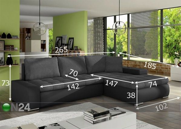 Угловой диван-кровать с ящиком размеры