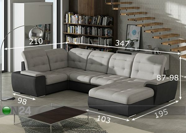 Угловой диван-кровать с ящиком Combi-1 размеры