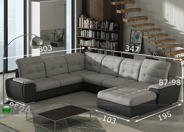 Угловой диван-кровать с ящиком Combi-2 размеры