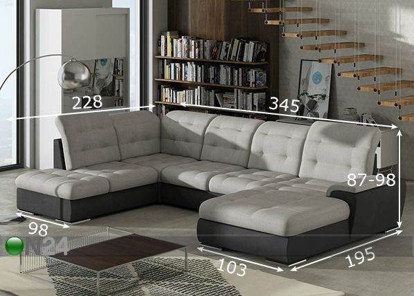Угловой диван-кровать с ящиком Combi-6 размеры